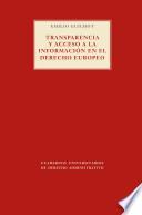 libro Transparencia Y Acceso A La Información En El Derecho Europeo
